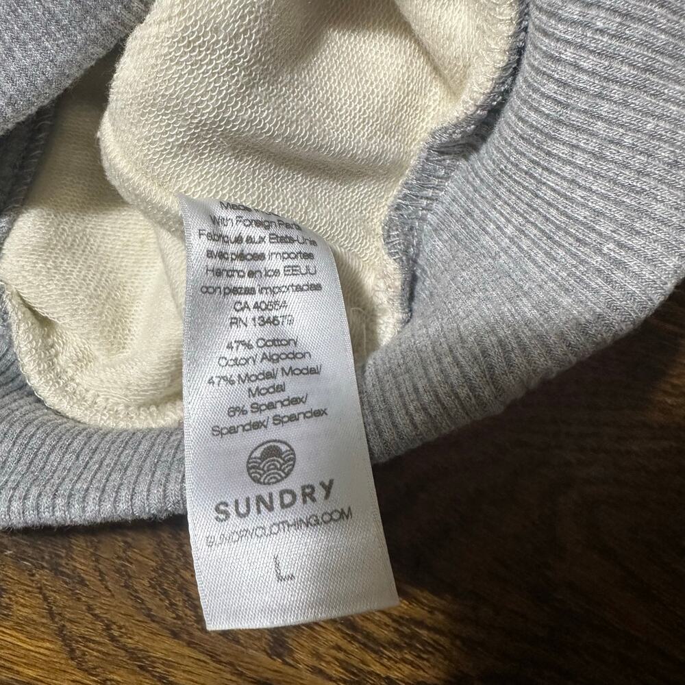 Anthropologie Sundry Crop Lounge Tank Top Cream Blue Yellow NEW - Picture 5 of 5